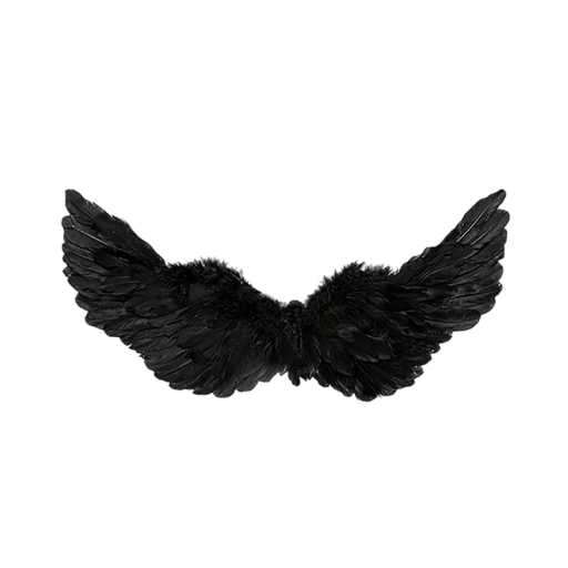 Aripi de înger negre din pene 75x35 cm cu curele elastice cosplay petrecere nuntă aniversări Halloween Crăciun decorare costum accesoriu