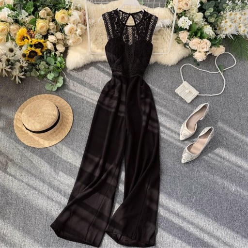 Ärmelloser Damen-Jumpsuit aus Spitze