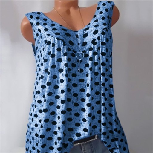Ärmelloses Damenoberteil mit Polka Dots