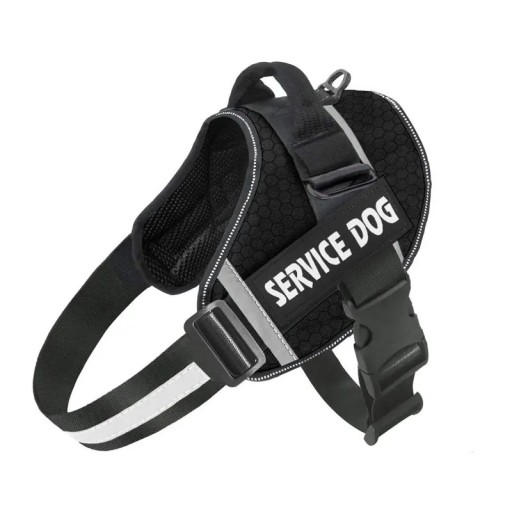 Arnés reflectante colorido, ajustable, transpirable, para mascotas, arnés de seguridad para perros pequeños con señal de perro de servicio