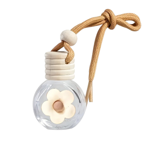 Aromaterapeutická skleněná lahvička do auta přívěsek na zpětné zrcátko květ závěsná dekorace osvěžovač interiéru vozu