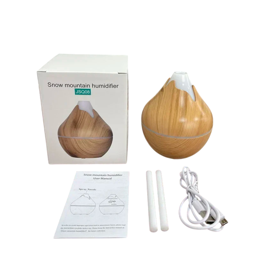 Aromaterapeutický difuzér 350 ml s LED světlem 110×110×115 mm ultrazvuková technologie pro domácí zvlhčování a aromaterapii