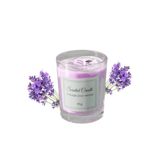 Aromaterapeuttinen soijakynttilä 4,5 x 6,4 x 5,1 cm lasinen violetti tuoksukynttilä lahjapakkauksessa sisätiloihin
