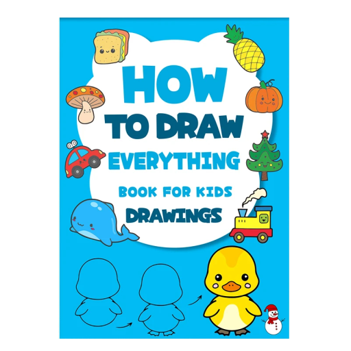 Art Book for Children with Step-by-Step Instructions 24 × 17 cm 32 Pages Blue Drawing Textbook for Beginners and Leisure