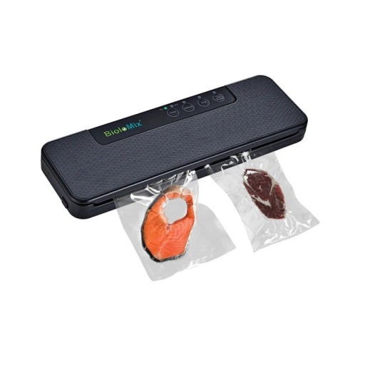 Aspirador a vácuo automático para embalagens de alimentos 37 x 12 x 3,5 cm Aparelho de selagem a vácuo para sacos plásticos com ficha EU 220-240 V Seladora a vácuo para embalagem de alimentos secos e húmidos Aspirador a vácuo com 10 sacos para embalar alimentos 60 kPa 100 W