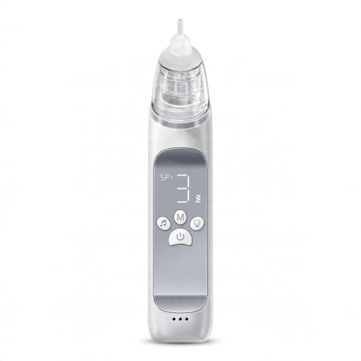 Aspirateur nasal électrique pour enfants 3 niveaux d'aspiration 63 kPa Batterie 700 mAh USB-C 3 embouts Mélodies et lumière Blanche Pour nourrissons