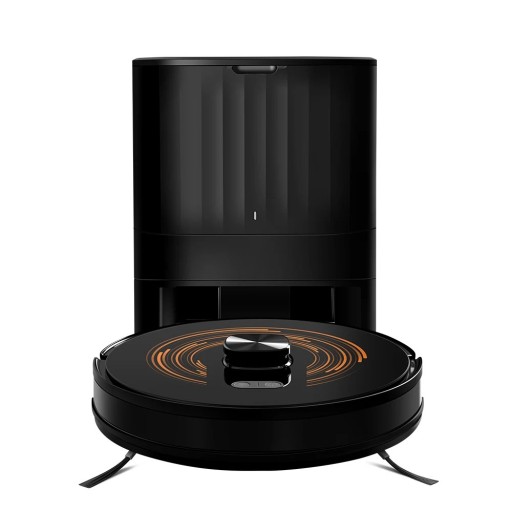 Aspirateur robot 4 en 1 Aspiration 6500 Pa Station d'auto-vidange Navigation laser SLAM Filtre HEPA Noir Pour aspirer, balayer et nettoyer