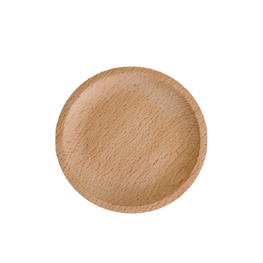 Assiette à dessert ronde en bois massif 10 cm plateau en bois naturel pour servir des desserts et des amuse-bouches