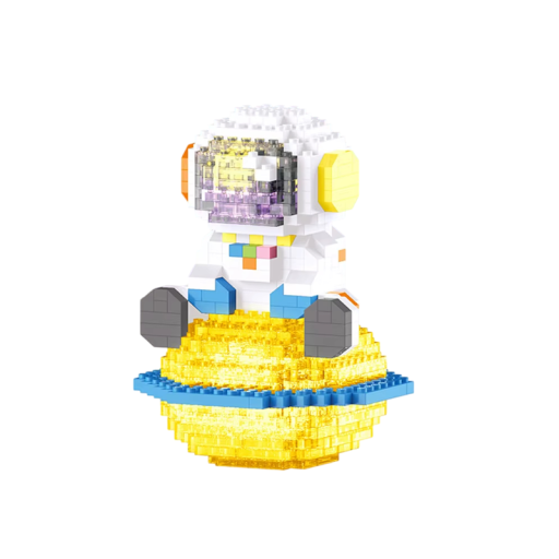 Astronaut com luz LED 7.0 x 7.0 x 10.6 cm Blocos de construção micro 433 pcs Modelo iluminado de missão espacial Conjunto educativo para amantes