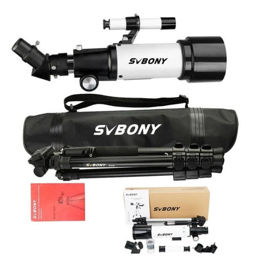 Astronomische telescoop SVBONY SV501P refractor 60 mm 400 mm brandpuntsafstand met 45° prisma en statief voor het observeren van de maan en sterren