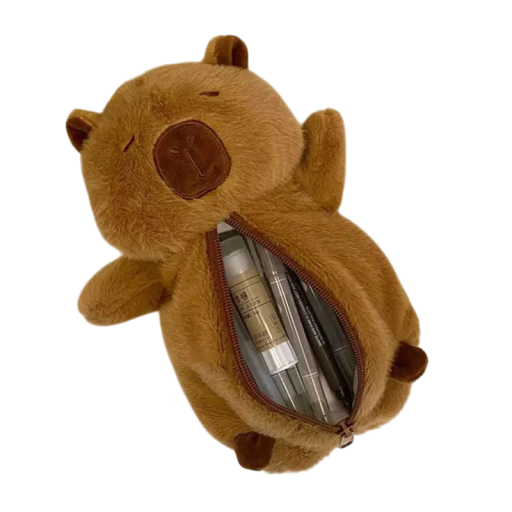 Astuccio di peluche creativo con capibara Astuccio capiente per articoli di cancelleria Borsa per matite carina Accessorio scolastico multifunzionale