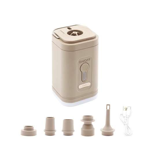 Ασύρματος αεροσυμπιεστής 8,35 x 9,45 εκ. με LED φακό 3 λειτουργίες 5 ακροφύσια USB φόρτιση Φορητή αντλία για ποδήλατο αυτοκίνητο μπάλα