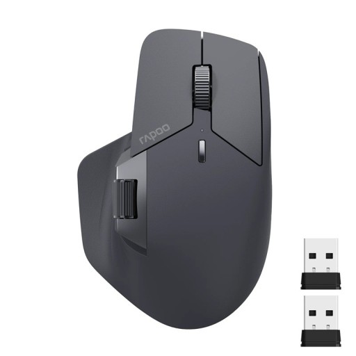 Ασύρτητη ποντίκι Rapoo MT760M Bluetooth επαναφορτιζόμενο 11,5×7,4×4,2 cm USB-A USB-C σκούρο γκρι για γραφείο και εργασία με πολλές συσκευές