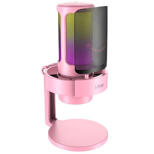 Asztali USB mikrofon PC-hez RGB háttérvilágítással Monitoring Érintéses némítás Fém pop-szűrő Plug and Play kondenzátor mikrofon