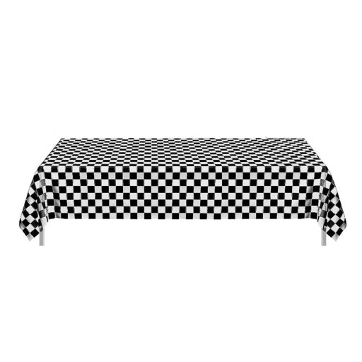 Asztalterítő 137 x 274 cm Sakkozós verseny mintázatú Parti asztalterítő gyerekzsúrokhoz Asztaldekoráció verseny témájú bulikhoz