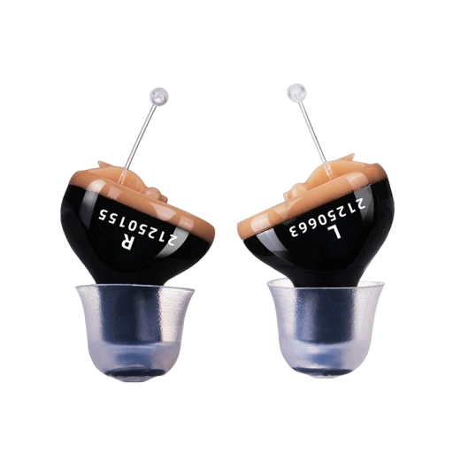 Audifonos Q10 trådløst høreapparat 2 stk. til begge ører Sorte høreapparater kompakte 1,8 x 1,2 cm