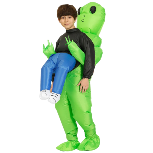 Aufblasbares Alien-Kostüm für Kinder, Alien-Cosplay, Karnevalskostüm, Halloween-Kostüm für Kinder, 80–130 cm