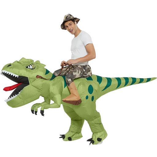 Aufblasbares Dinosaurier-Kostüm für Erwachsene, Dinosaurier-Cosplay, Karnevalskostüm, Halloween-Kostüm, 150–190 cm