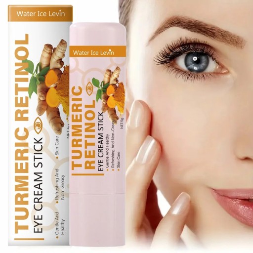 Augencreme mit Retinol und Kurkuma im Stick 15 g Gegen Schwellungen und Augenringe Hautstraffung Feuchtigkeitsversorgung Faltenglättung