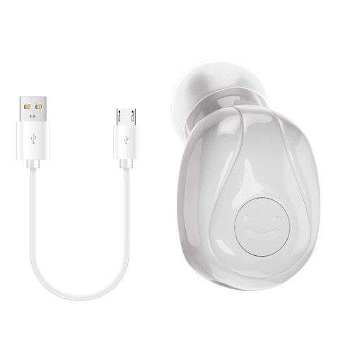 Auricular inalámbrico para llamadas y música Bluetooth 5.0 Control de volumen Alcance 10 m Duración 4 horas Batería 55 mAh Con cable USB