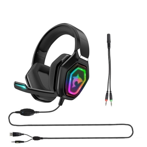 Auriculares de gaming retroiluminados com microfone K2046