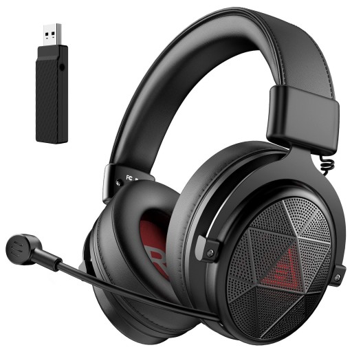 Auriculares inalámbricos over-ear con micrófono y receptor USB Sonido envolvente 7.1 Transmisión 5,8 GHz Alcance 15 m Duración de hasta 10 horas Negro