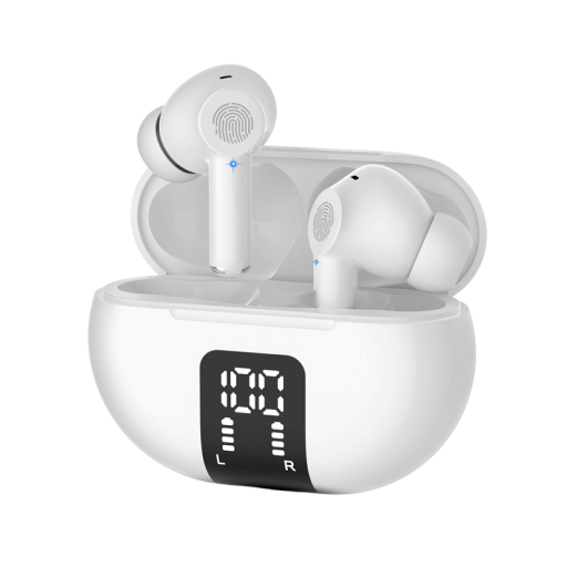 Auriculares sem fios com caixa de carregamento para tradução de 144 línguas Tradutor de voz inteligente com ecrã LED com indicação de bateria Auriculares Bluetooth com controlo táctil