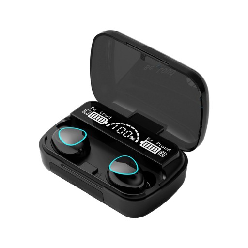 Auriculares sem fios in-ear Bluetooth 5.1 Caixa de carregamento 2200 mAh com visor Duração 4 a 6 horas Controlo de música e chamadas Alcance
