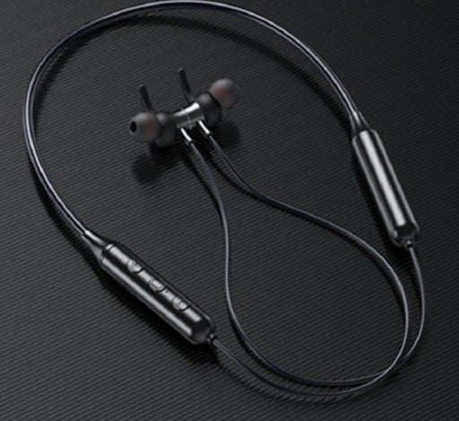 Auriculares sem fios intra-auriculares com cabo atrás do pescoço Bluetooth 5.0 Controlo de volume e faixas Bateria 100 mAh Faixa