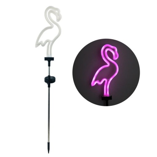 Aurinkokäyttöinen LED-puutarhalamppu flamingo 74 × 25 cm ABS ja teräs vesitiivis ulkovalaistus puutarhakoriste