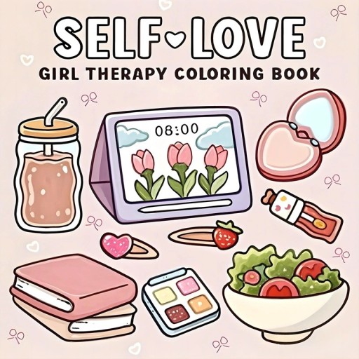 Ausmalbuch Selbstliebe mit dem Motiv Selbstpflege 20×20 cm Märchenbuch zum Ausmalen mit entspannenden Illustrationen für Kinder und Erwachsene