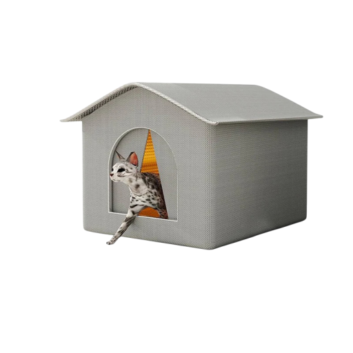 Außenwinterhaus für Hunde und Katzen 36 x 36 x 43 cm Wasserdichtes PVC-Haus aus Polypropylenplatten, zweischalig, waschbar