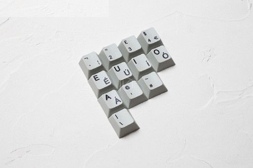 Austauschbare Tasten für eine internationale Tastatur