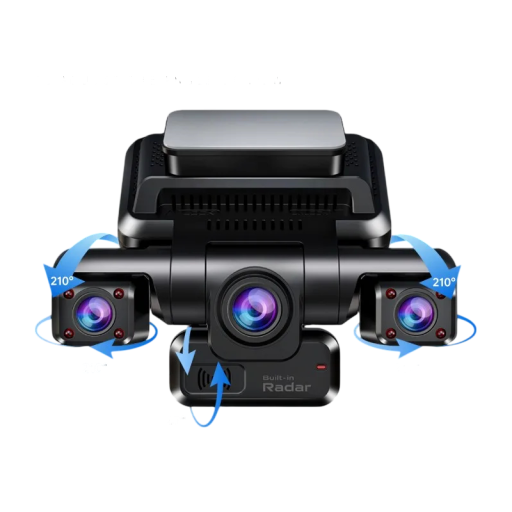 Auto dashboard camera i7pro 4-kanaals voor 4K + 3×1080P met GPS, WiFi en IR nachtzicht, parkeerstand, zwart voor personenauto's