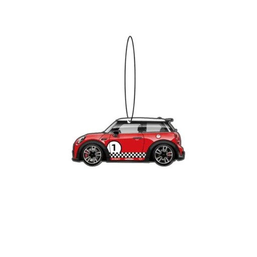 Autó légfrissítő Mini Cooper aromaterápiás függő 4,8 × 9,9 cm piros 1-es számmal, függeszthető az autó belsejébe
