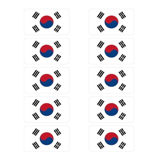 Autoaufkleber mit Korea-Flagge, 10 Stück