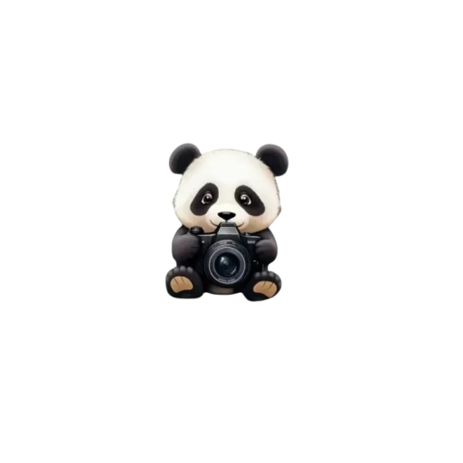Autóba való légfrissítő klipsz a szellőzőbe 2D diffúzor kb. 6 cm fekete-fehér panda fényképezőgéppel az autó belső terének díszítésére