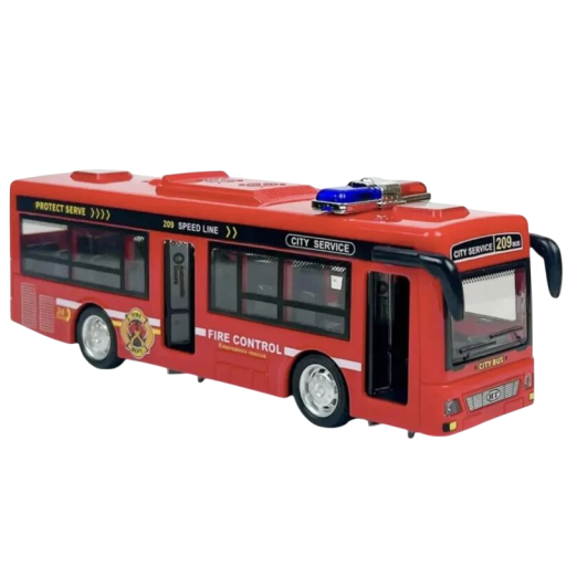 Autocarro de Bombeiros Modelo Plástico de Autocarro de Resgate Brinquedo de Transporte para Crianças Veículo Realista Presente para Rapazes