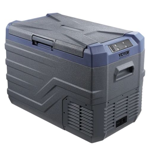 Autochladnička přenosná lednice 37 l 618×376×422 mm modro šedá kompaktní do auta na cestování kempování i delší jízdy