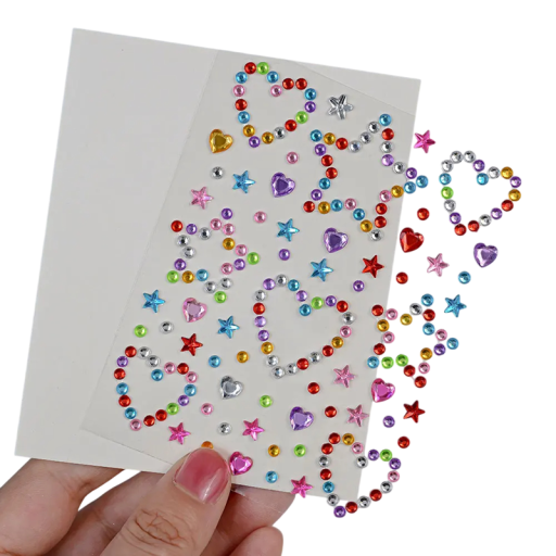 Autocolant de diamant pentru față 5D cu pietre colorate în formă de inimi și stele Machiaj festiv Decorațiune corporală Decorațiuni de machiaj DIY