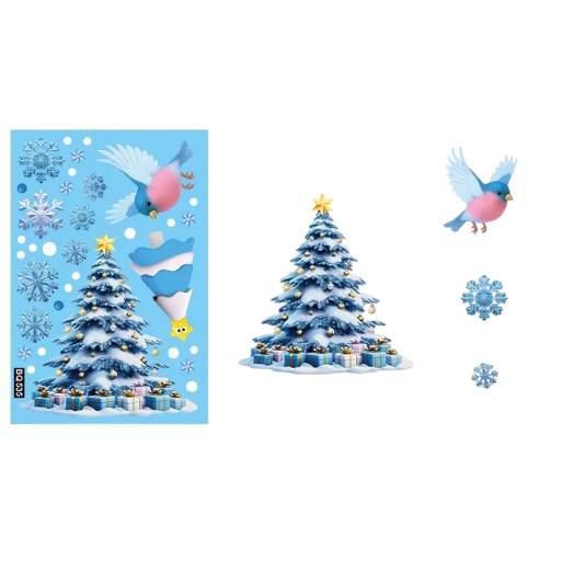 Autocolante de Crăciun pentru fereastră 20 x 30 cm Autocolante din PVC albastre cu motive de Crăciun Fulgi de zăpadă Dimensiuni variate Decorațiuni