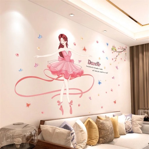 Autocolante de perete 50 x 70 cm Baletă dansatoare După desfășurare aproximativ 120 x 120 cm Autocolante elegante pentru interior în camere