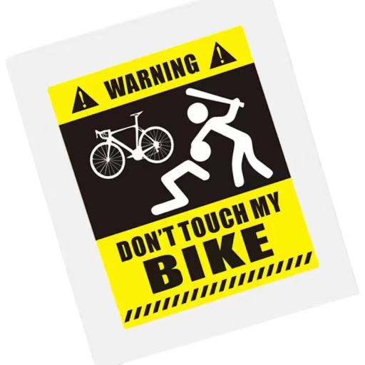 Autocolante para bicicleta 5x4 cm Não toques na minha bicicleta Decoração engraçada para o quadro Bicicleta de montanha e de estrada Autocolante