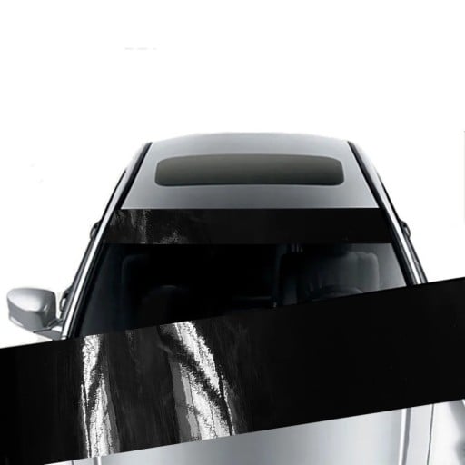 Autocolante para para-brisas 20×150 cm Preto brilhante Folha de vinil 3D Tela solar PVC Autocolante decorativo para carro Para-brisas dianteiro