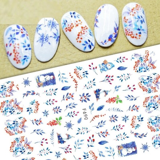 Autocolantes 3D de Natal para unhas N977