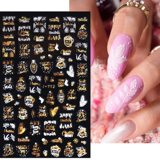 Autocolantes 3D de Natal para unhas N984