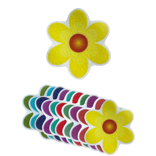 Autocolantes antiderrapantes para banheira em forma de flores, conjunto de 10 unid., 10,1 x 9,1 cm, prevenção de acidentes no chuveiro e na casa de banho