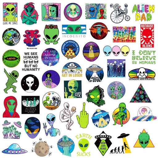 Autocolantes extraterrestres 10/30/50 unid