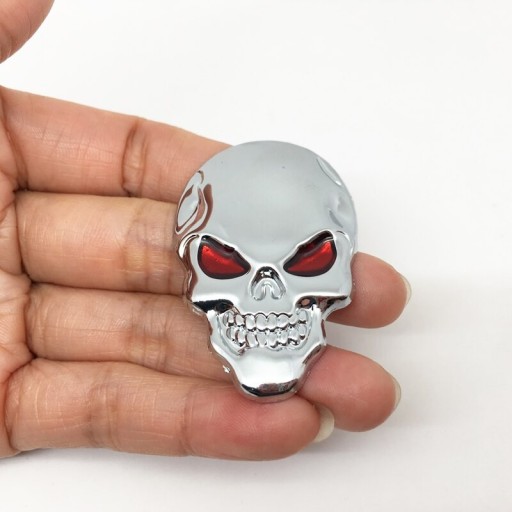 Autocollant 3D tête de mort