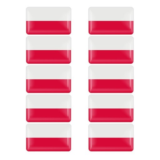 Autocollant drapeau Pologne 10 pcs